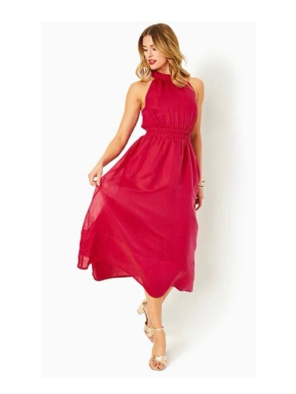 Lilly Pulitzer Marlene Midi Dress in Poinsettia Red
